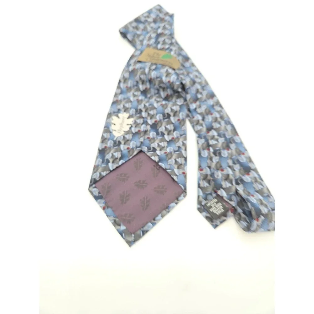 Men's Tie Nature Conservancy Silk Pattern Elephant Blue ,Gray 61